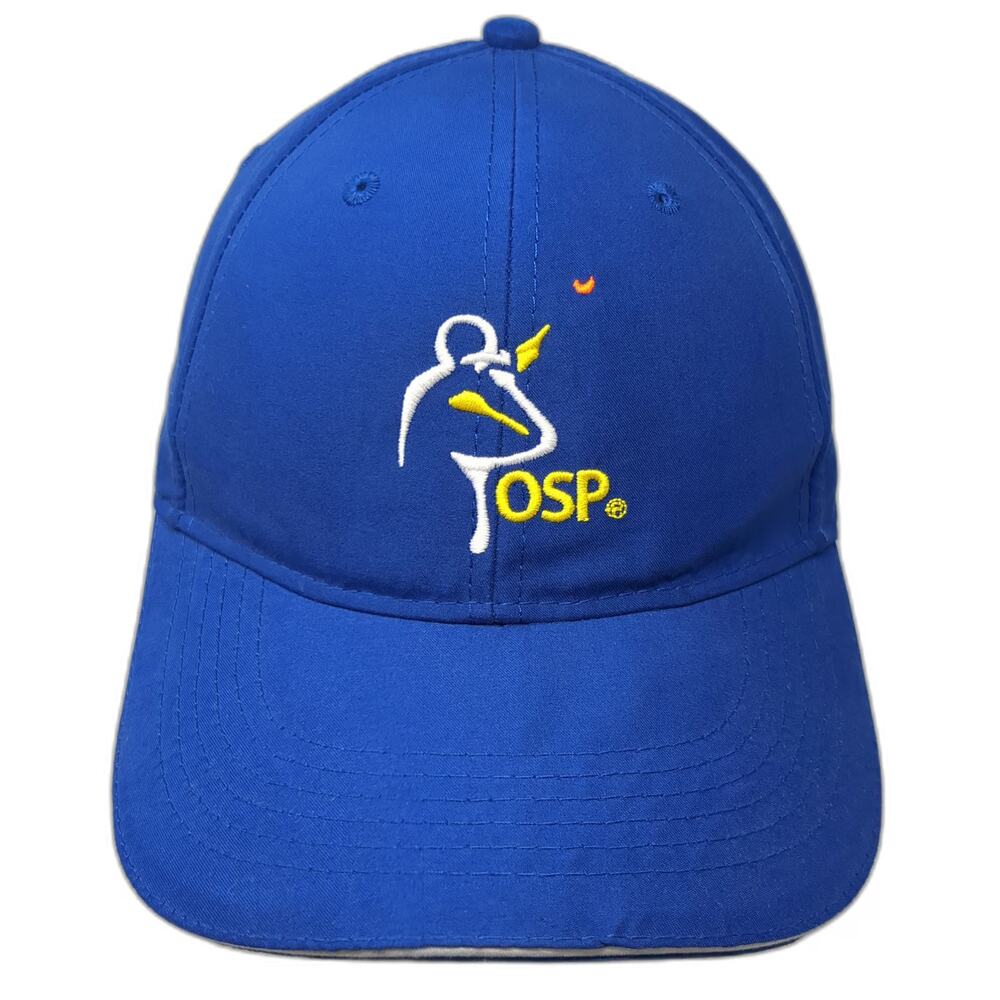 Adams Baseball Cap Blue One Size Embroidered OSP Logo Strapback Hat Mesh Lining